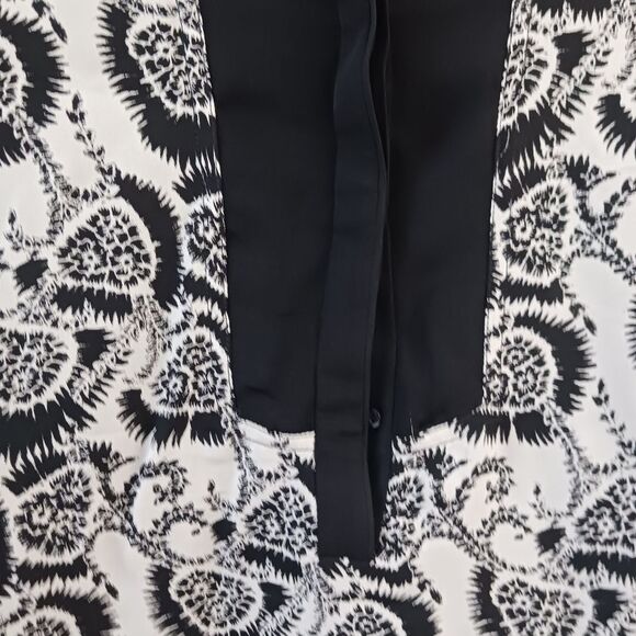 A.L.C. Silk Mini Dress long sleeve  Black and White M - Picture 5 of 8